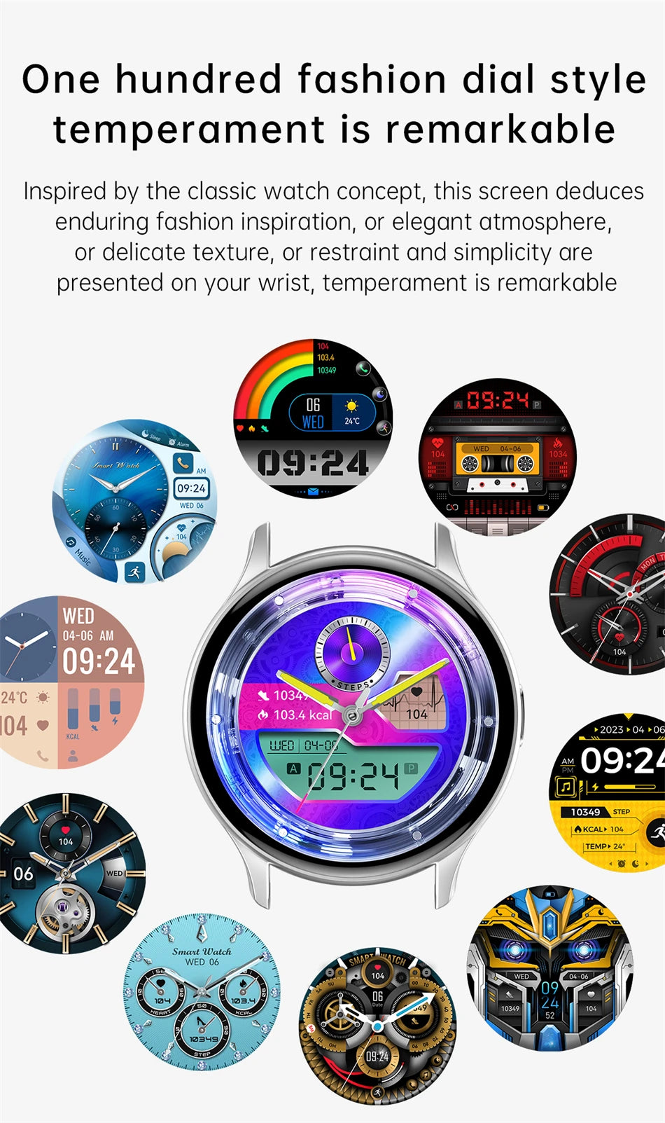 New 2024 AMOLED HD Screen Watch Women Bluetooth Call IP68 Waterproof Smartwatch Voice Control For Men Smart Watch Sports Record