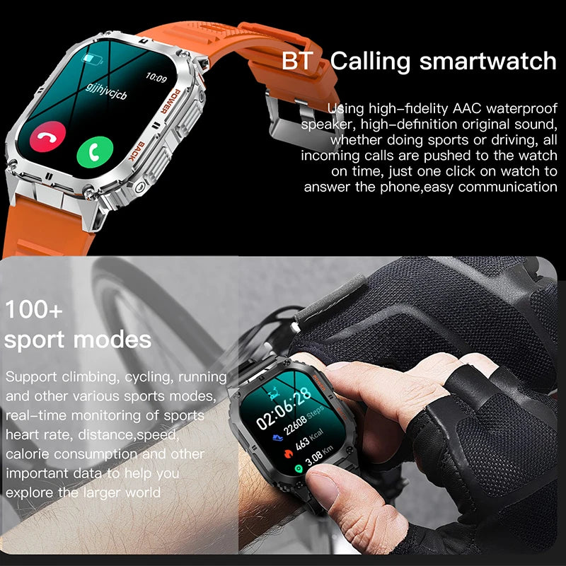 New 1.96-inch AMOLED screen high-definition Bluetooth call for men 2024 smartwatch fitness smartwatch suitable for Android IOS