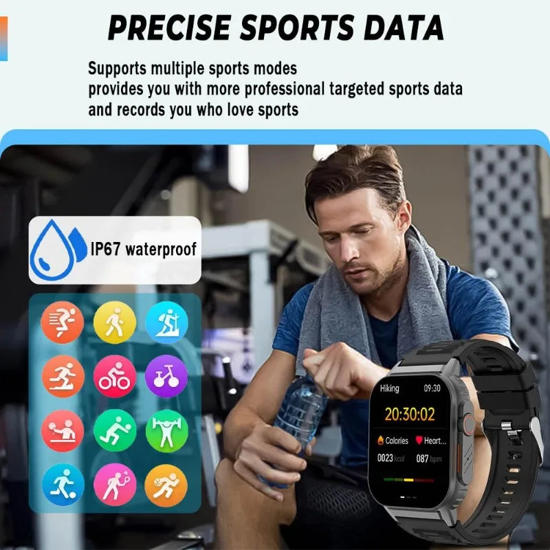 FILIEKEU 2024 Smart Watch Men  Waterproof Fitness Tracker Music Control Smartwatch Man Casual Silicone Smartwatch Men