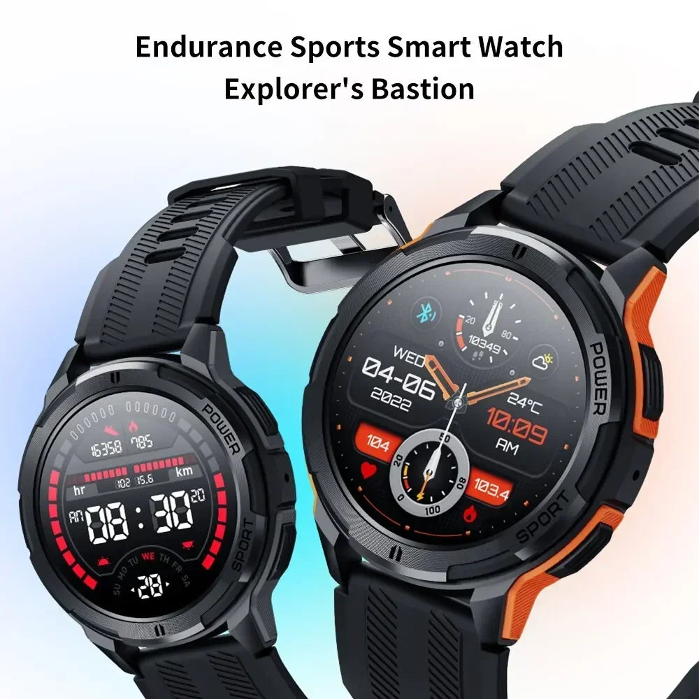 Rugged Outdoor Military 1ATM Waterproof Watches Sports Bluetooth Smartwatch For Men Smart Watch 2024 New Clock For Xiaomi Huawei