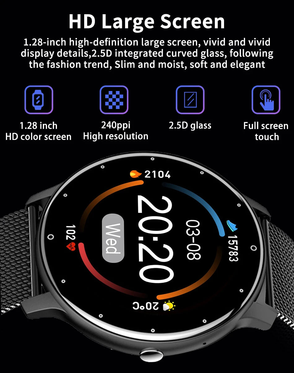 LIGE 2024 New Men Smart Watch Real-time Activity Tracker Heart Rate Monitor Sports Women Smart Watch Men Clock For Android IOS