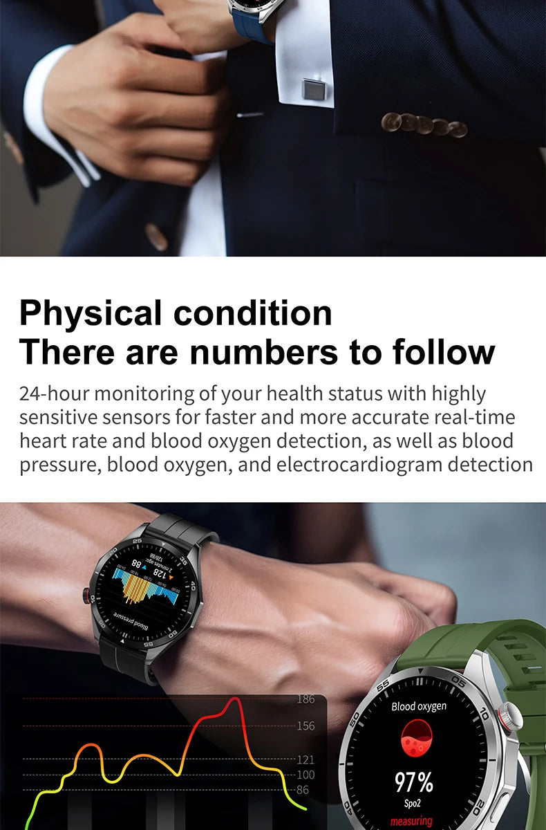 2024 Fitness Smart Watch For Men Android Touch Screen Heart Rate Blood Pressure Watch with Earbuds Earphone AH19 for Man women