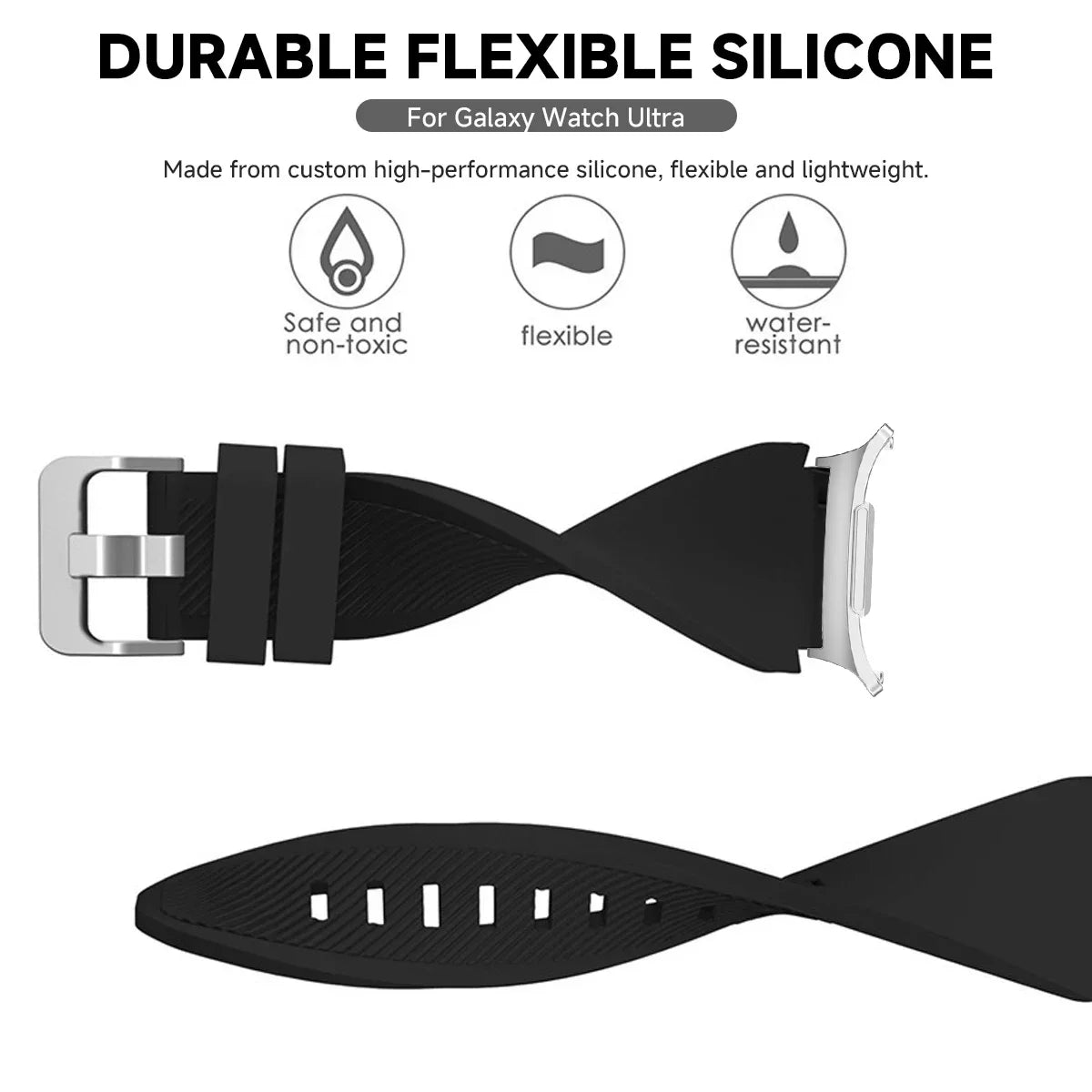 Silicone Strap For Samsung Galaxy watch 7 ultra 47mm Accessories belt correa Sport Bracelet For Galaxy Watch Ultra Watchband