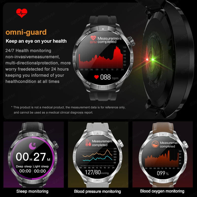 2024 NEW For HUAWEI Men Outdoors Sports GPS NFC Smart Bracelet Compass Heart rate Waterproof Bluetooth Call Fitness Smartwatchs