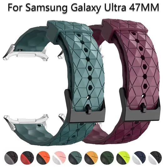 Sports Silicone Strap for Samsung Galaxy Watch 7 Ultra 47mm Soccer Print Watchband Bracelet for Galaxy Watch 7 Ultra Wristband