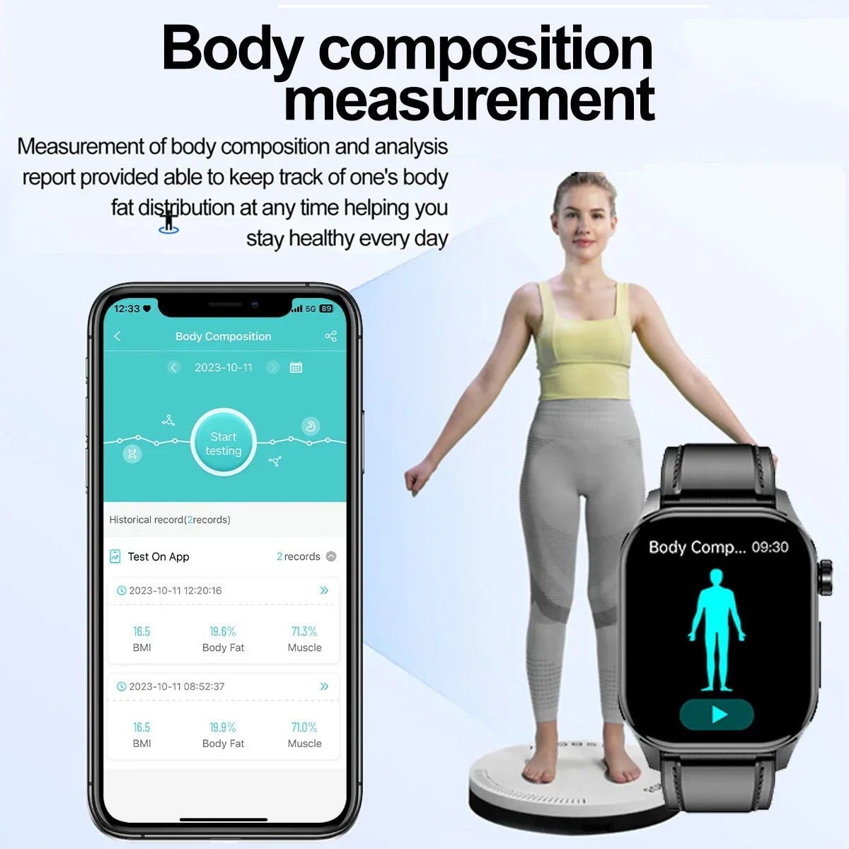 2024 AI Medical Diagnosis Blood Lipids Uric Acid Blood Glucose Smart Watch Men ECG+PPG Fitness Tracker Bluetooth Call smartwatch