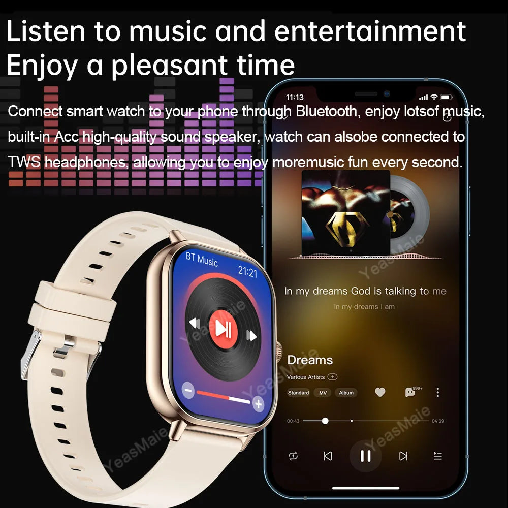 2024 Smart Watch Women Men Heart Rate Smartwatch Touch Dial Call Music Smartclock For Android IOS Fitness Tracker Sport Bracelet