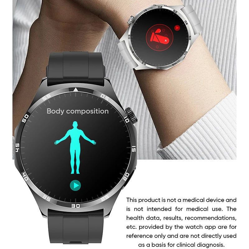 AMOLED Smart Watch Men 2024 Bluetooth Call Smartwatch ECG+PPG Blood Glucose IP67 Waterproof Watches Sports Fitness Bracelet Men