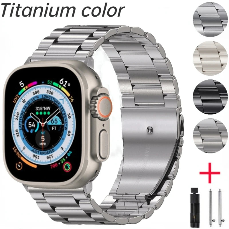 Metal Strap For Apple Watch band UItra 49mm 8 7 45mm 41mm Stainless steel belt Iwatch series 6 5 4 SE 44mm 42mm 40mm 38mm Correa