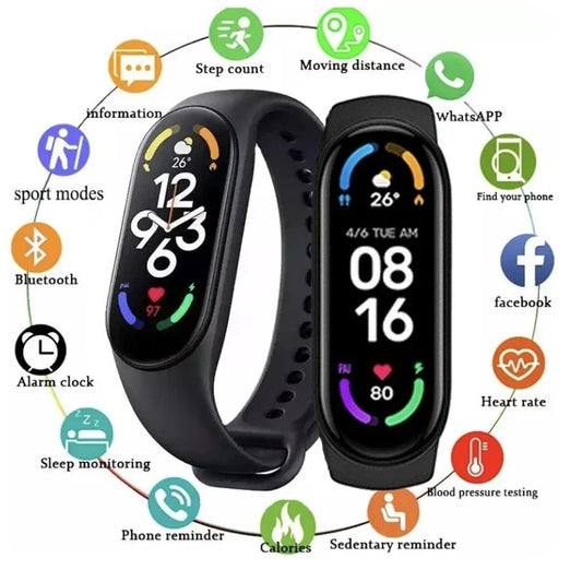 M7 Smart Watch Smartband Heart Rate Smartwatch Fitness Tracker Blood Pressure Sport Bracelet for Mi Band 7 Men Women