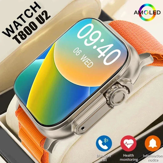 2024 T800 Ultra 2 Smart Watch Men 49mm Series 8 2.3 "AMOLED Screen NFC Compass Waterproof For Apple Watch IWO Ultra 8 Smartwatch