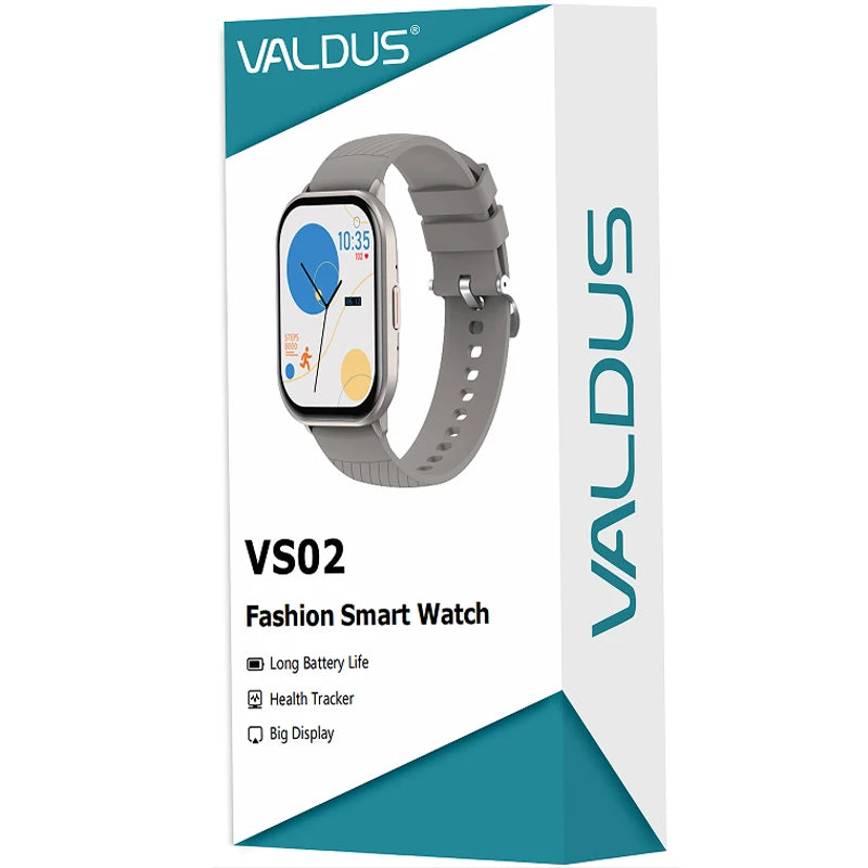 VALDUS VS02 Smartwatch Man Woman Bluetooth Call Heart Rate IP68 Waterproof Fitness Sports Long Battery Life 2024 New Smart Watch