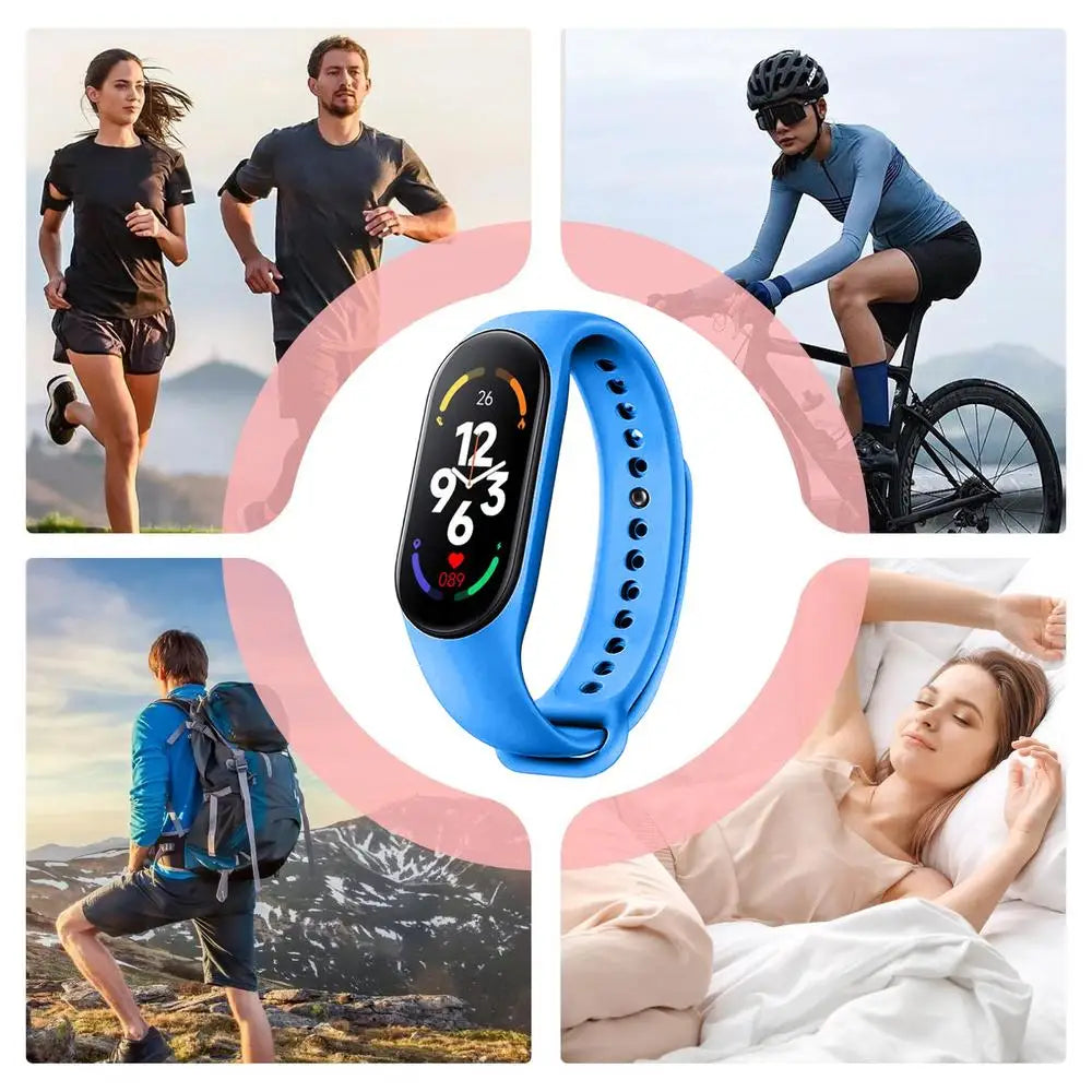 M7 Smart Watch Smartband Heart Rate Smartwatch Fitness Tracker Blood Pressure Sport Bracelet for Mi Band 7 Men Women