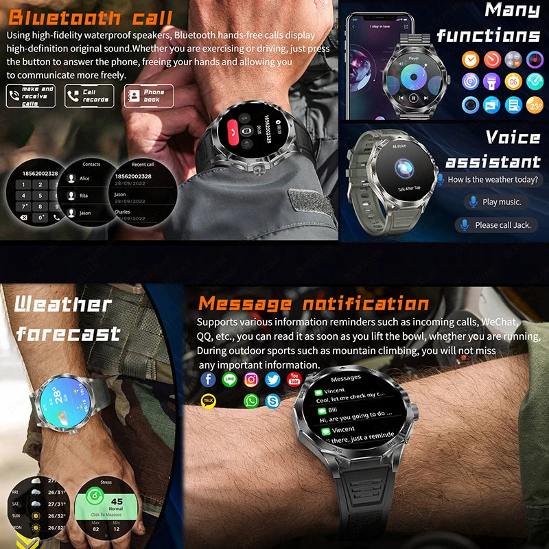 2024 New For HUAWEI Men Sports Smart Watch 1.85 Inch Ultra HD AMOLED Screen 710 Mah Battery Bluetooth Call Heart Rate SmartWatch