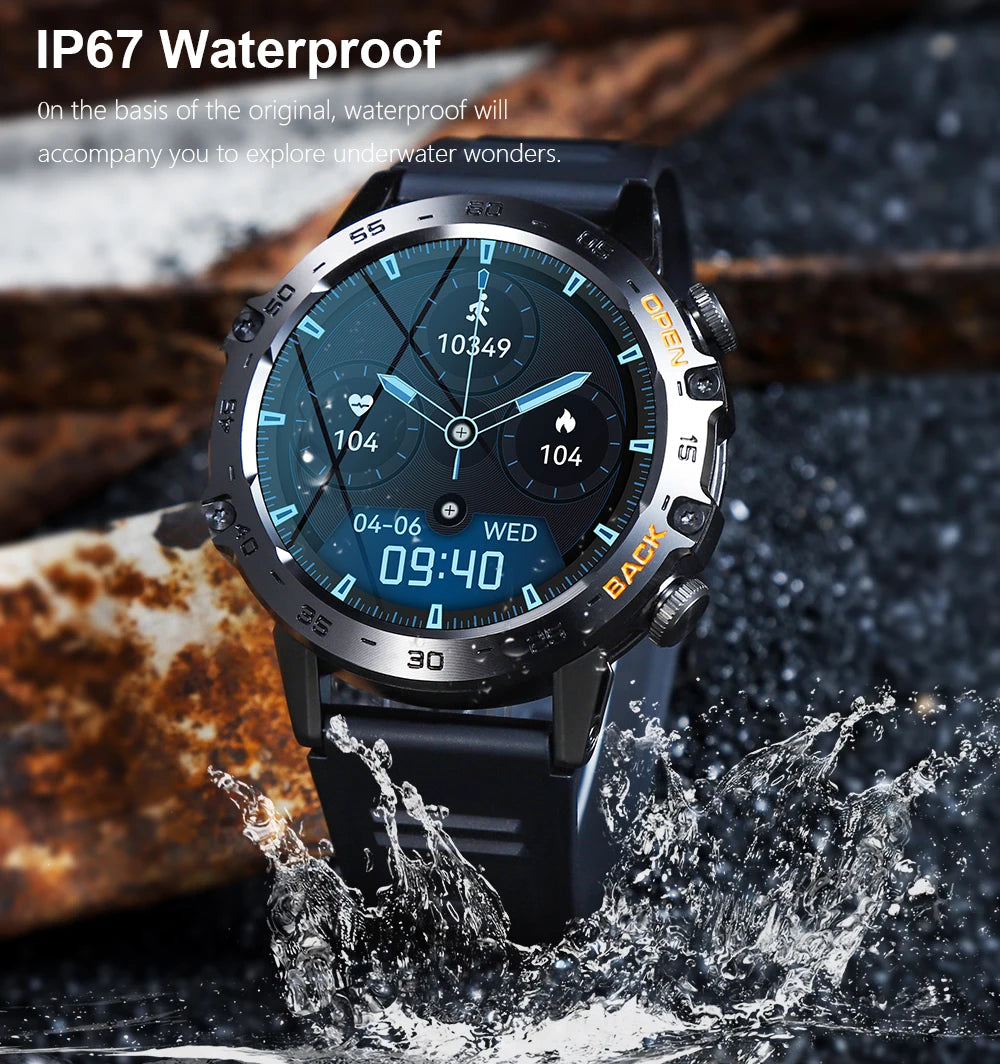 MEVADEN Steel 1.39 Bluetooth Call Smart Watch Men Sports Fitness Tracker Watches IP67 Waterproof Smartwatch for Android IOS K52