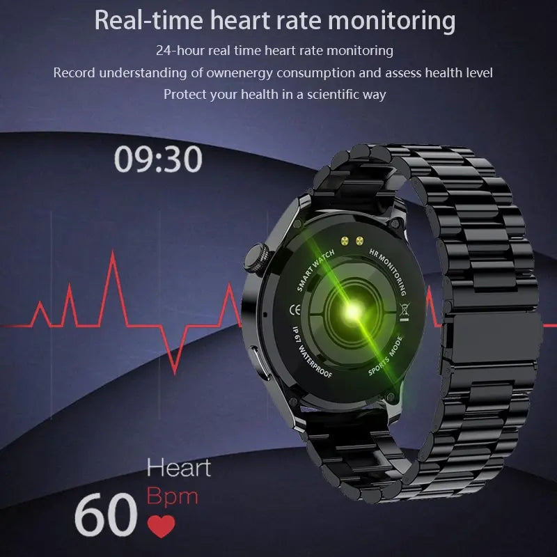 2024 Smart Watch For Xiaomi Huawei Android IOS Waterproof Smartwatch Men Blood Pressure Monitor Watch Sport Heart Rate Bracelet