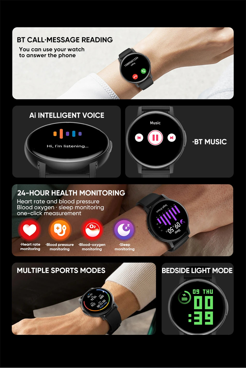 For HUAWEI XIAOMI Bluetooth Call Smart Watch Men 100+ Sport modes GPS Track 100+Dial IP68 Waterproof Smartwatch Women 2024 New