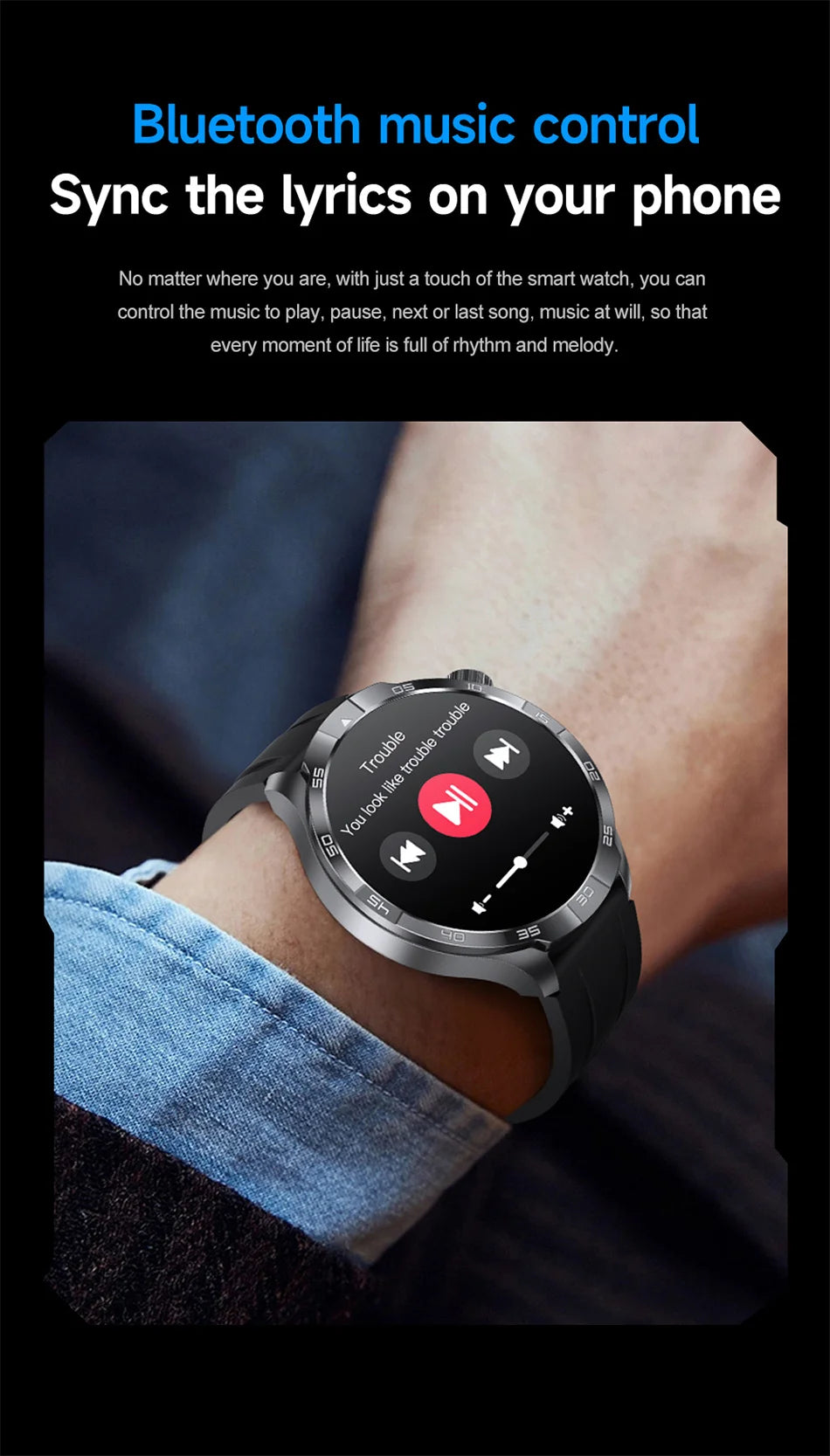 For HUAWEI1.85 inch Smart Watch Men AMOLED Screen NFC GPS Compass Heart rate Waterproof Bluetooth Call SmartWatch Women 2024 New