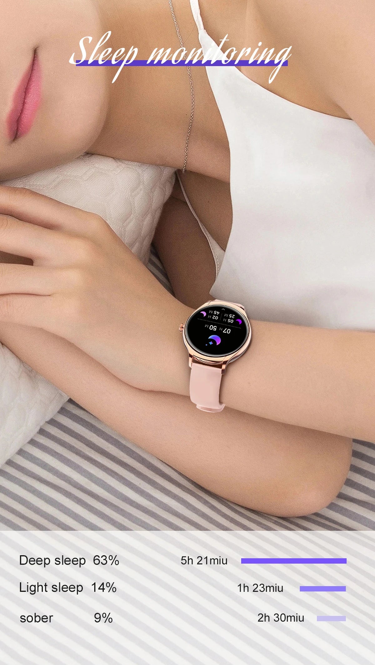 2024 Fashion Smart watches for Women Amoled screen Heart Rate IP68 Waterproof Android Round Shape  Digital BT call smart Watch