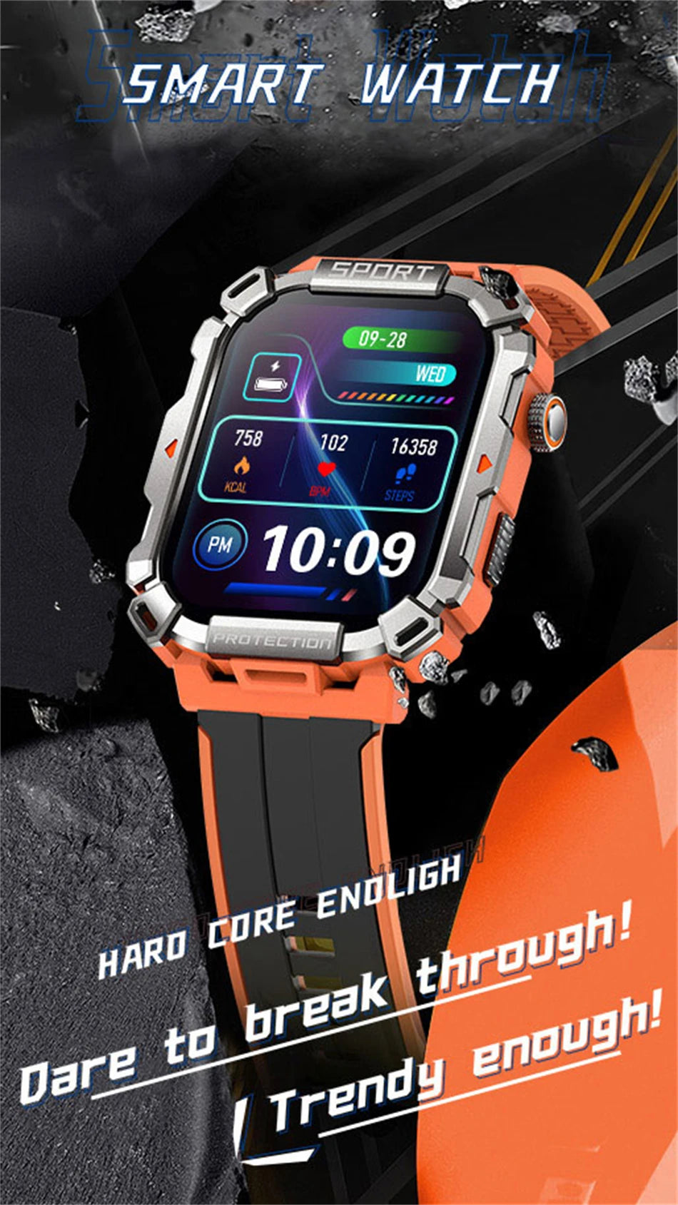 2.01 Inch HD Screen Smartwatch Men Health Monitoring Sports Fitness Tracker IP68 Waterproof Smart Watch 2024 New For Android IOS