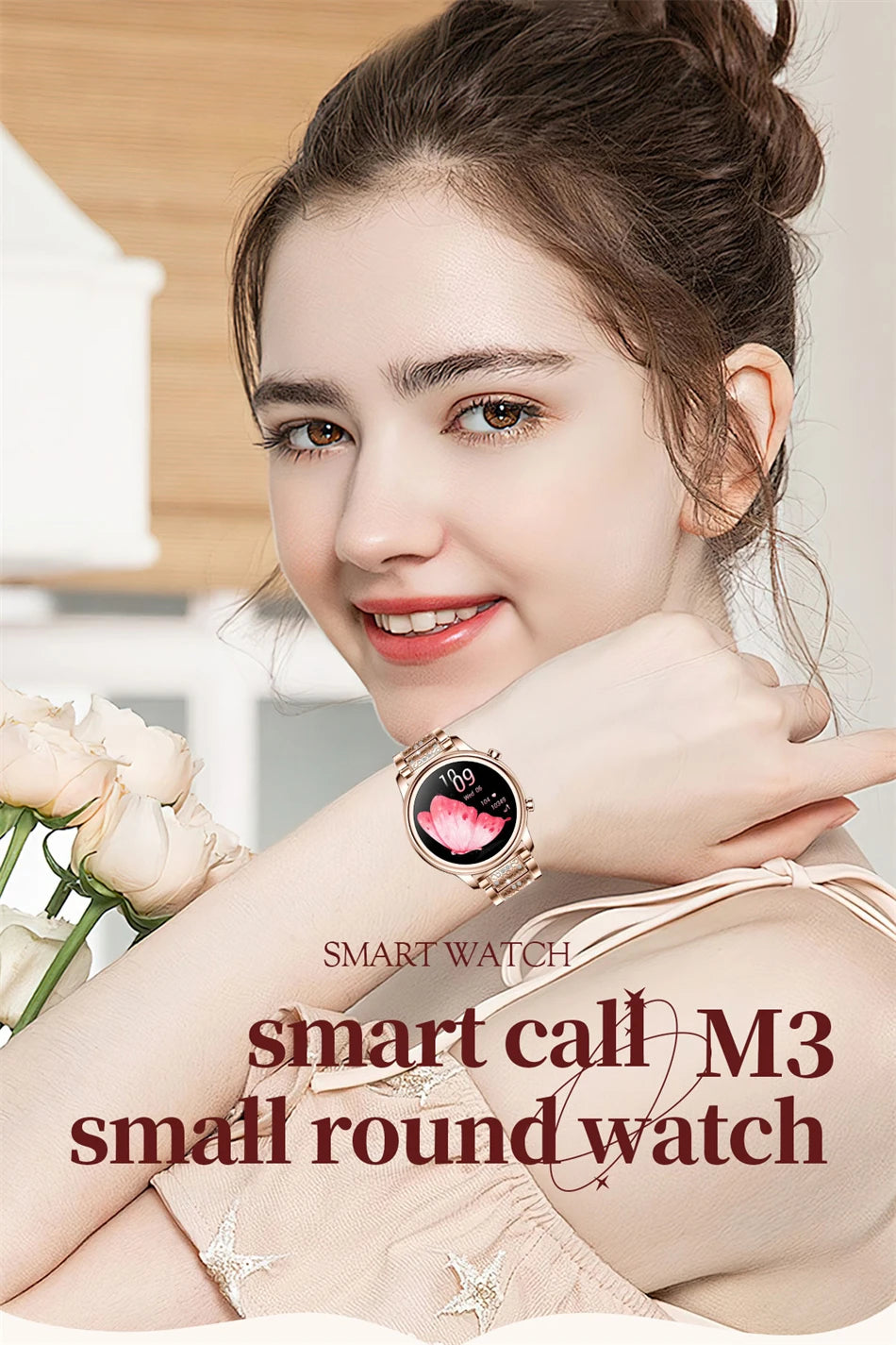 2024 New For Xiaomi 1.27 inch Women Smart Watch Heart Rate Health Custom Dial Ladies Fashion Bracelet Bluetooth Call SmartWatch