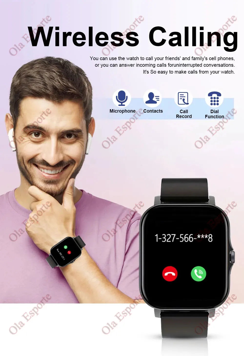 Smart Watch For Men Women Gift 1.44" Screen Full Touch Sports Fitness Watches Bluetooth Calls Digital Smartwatch Wristwatch 2024