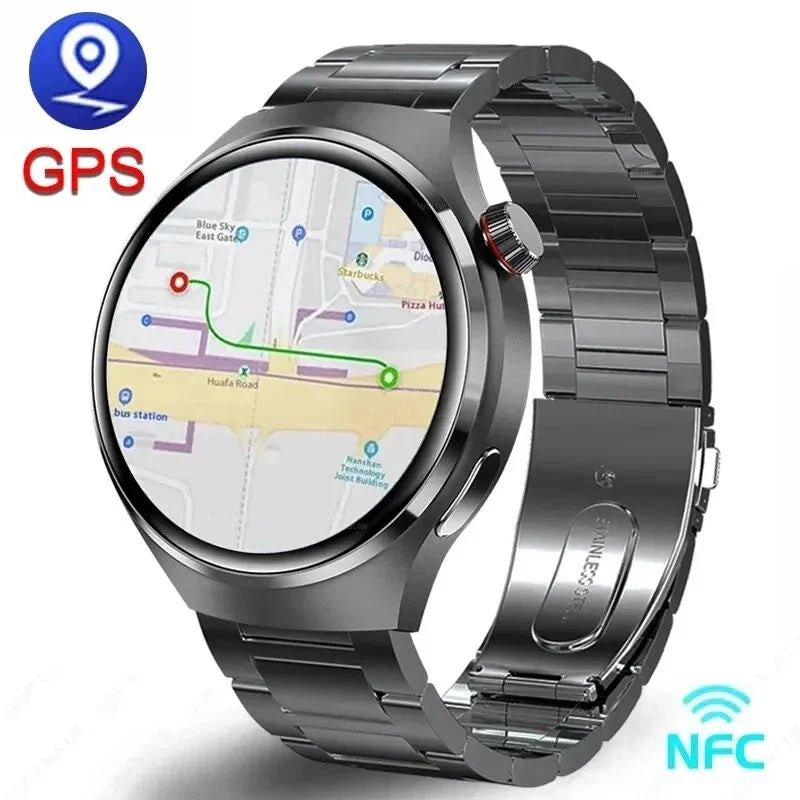 2024 New For Huawei Xiaomi GT4 Pro Smart Watch Men NFC GPS Tracker AMOLED 360*360 HD Screen Heart Rate Bluetooth Call SmartWatch