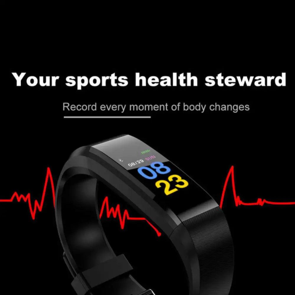 115plus Smart Watch Men Women Fitness Tracker Sport Watch Waterproof Smartwatch Heart Rate Blood Pressure Monitor Smart Band