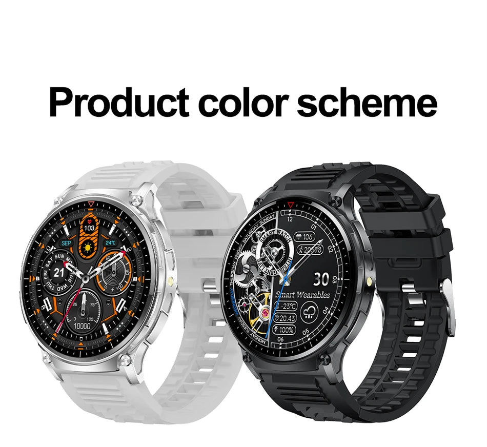 2024 New Compass Smart Watch Men Women Flashlight HD Screen Bluetooth Call GPS NFC 100+ Sport modes Heart rate Smartwatch Man