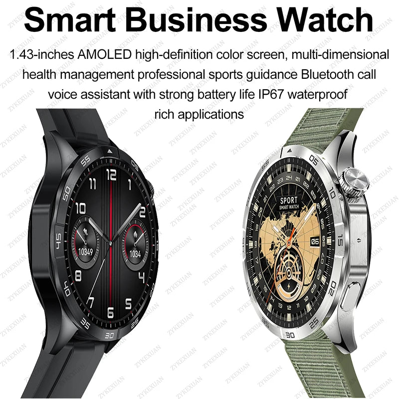 For Men Watch GT4Pro+ AMOLED Smartwatch Blood Oxygen Bluetooth Call Heart Rate IP68 Waterproof Sport Women Men SmartWatch 2024