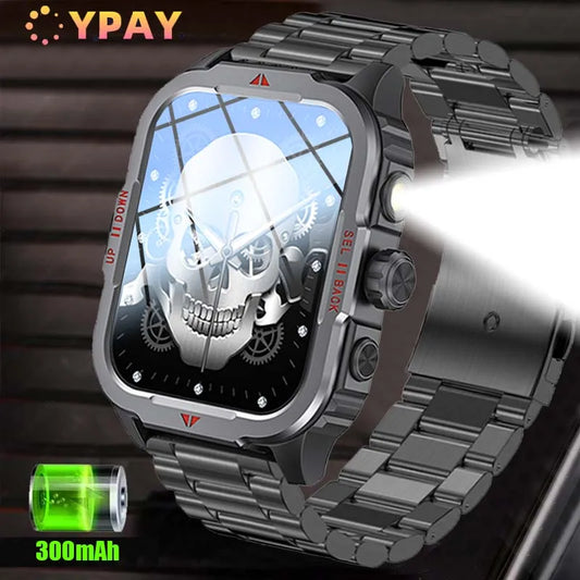 2024 New For Xiaomi Outdoor Military smartwatch Men Bluetooth Call LED Lighting Heart Rate Sleep Track Waterproof Smart Watch