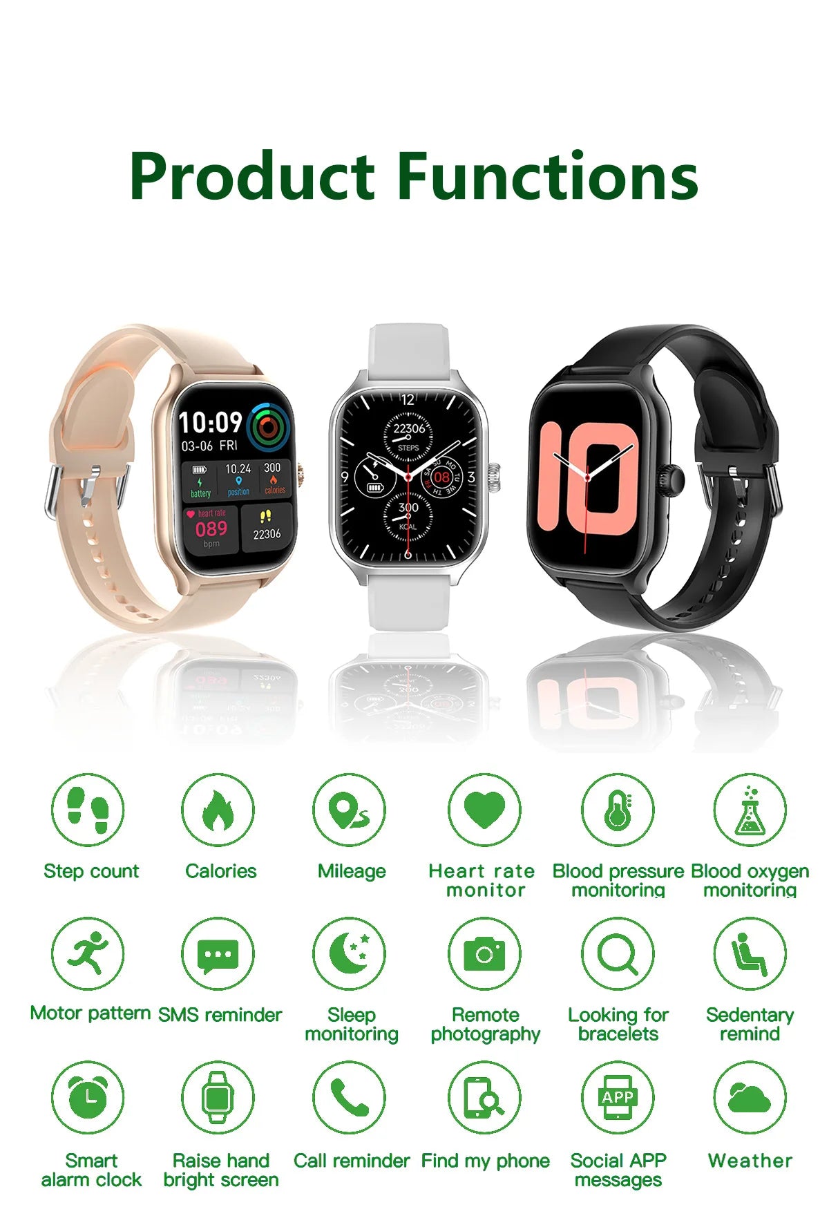 Smart Watch Men Women 1.75 Inch Touch Screen Sport Fitness Watch BT Call Digital Smartwatch Men Wristwatch Gift 2024 New