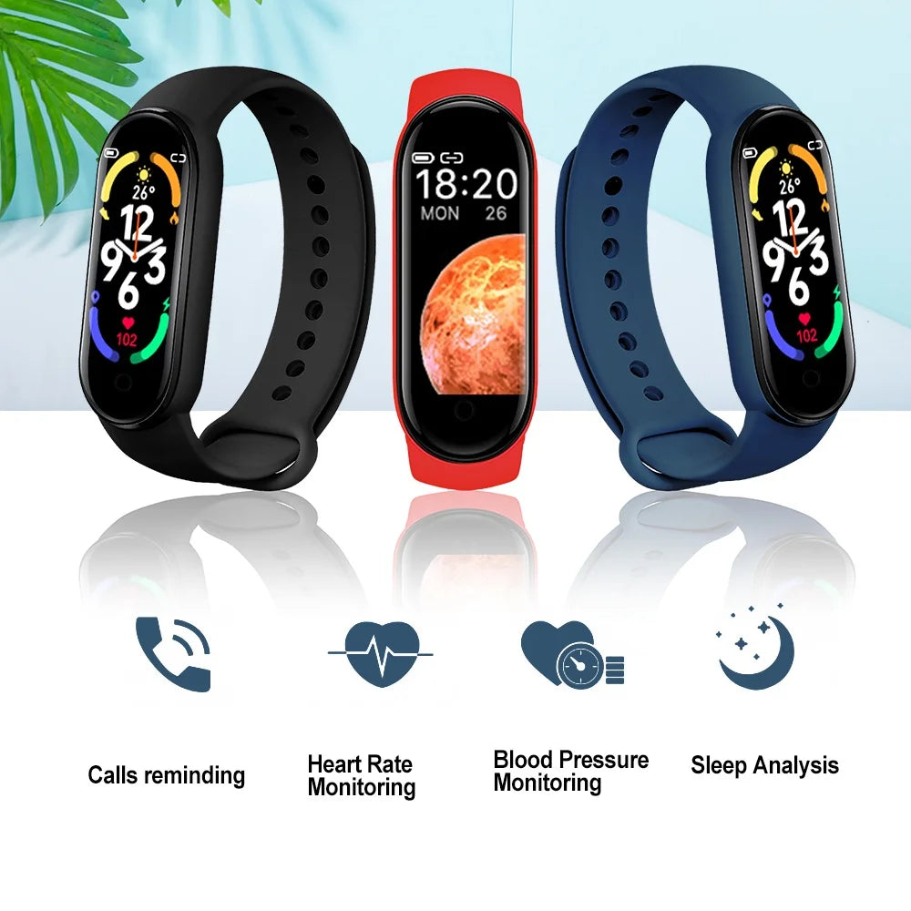 M7 Smart Watch Smartband Heart Rate Smartwatch Fitness Tracker Blood Pressure Sport Bracelet for Mi Band 7 Men Women