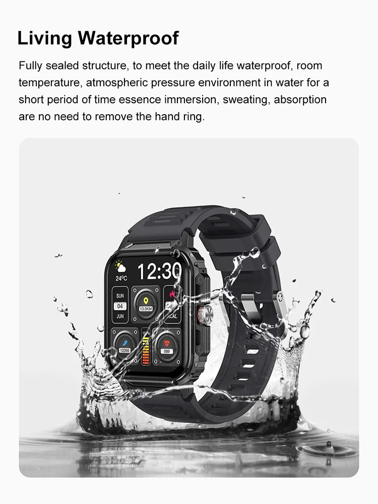 Y1 Smart Watch 2024 Outdoor Sports Waterproof Health Monitoring Three Proof Health Monitoring Fitness Smartwatch For Men Women