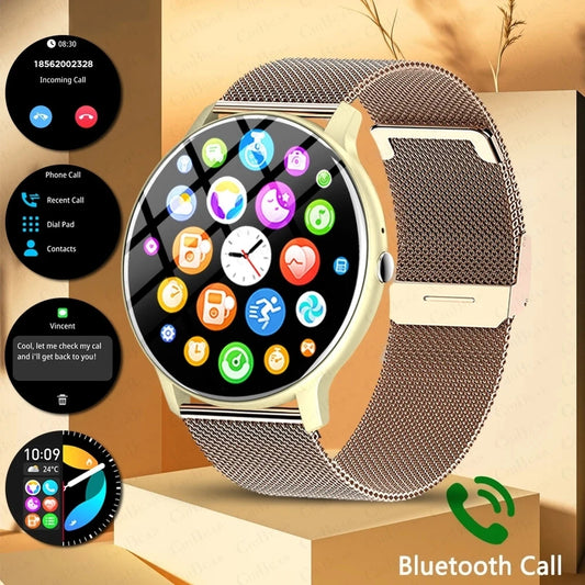 2024 New Bluetooth Call Bracelet Sports Fitness Voice Assistant Women Smartwatch For Android IOS Men Smart Watch IP68 Waterproof