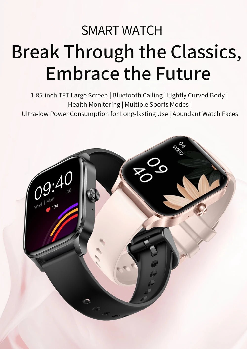 Smart Watches Women Smart Watches Smartwatch Man 2024 1.85" Large Display Heart Rate 100+ Sport Mode Bt Calls For Apple Iphone