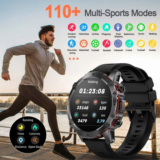 2024 New Military Multi Sports Smart Watches Men Heart Rate Monitor Bluetooth Call Waterproof Smartwatch for Xiaomi Android IOS