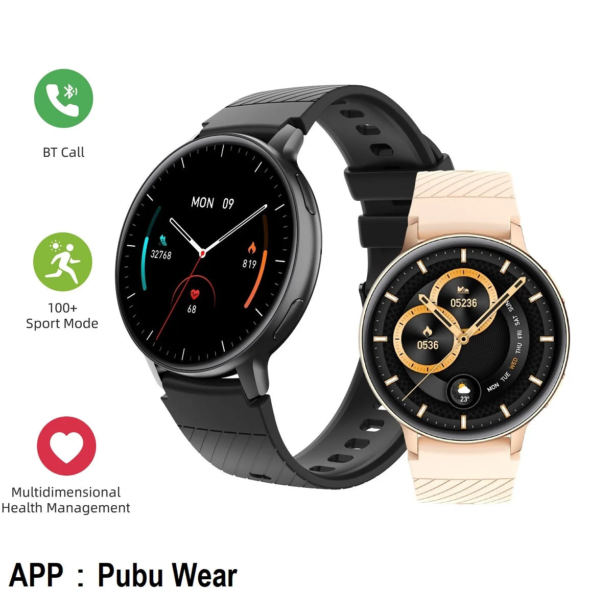 S52 Smartwatch 2024 Women Men‘s Girls Electronic Watch 1.39" Bluetooth Fitness Digital Original Waterproof IP67 Golden Clock