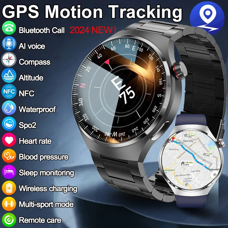 For Huawei Watch 4 PRO Smart Watch Men Watch 4 Pro AMOLED HD Screen Bluetooth Call GPS NFC Heart rate BloodSugar SmartWatch 2024