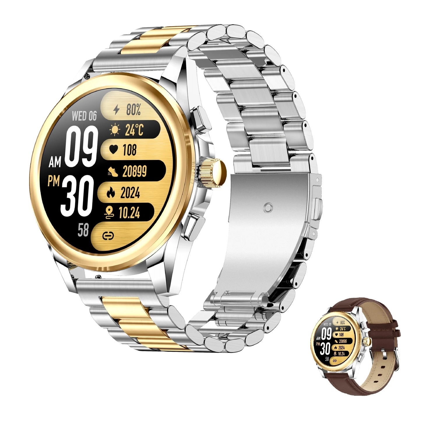 2024 Men Business Smart Watch KC83 Amoled 1.43inch HD Screen BT Call Health Monitoring Fitness Sports Tracker Smartwatch