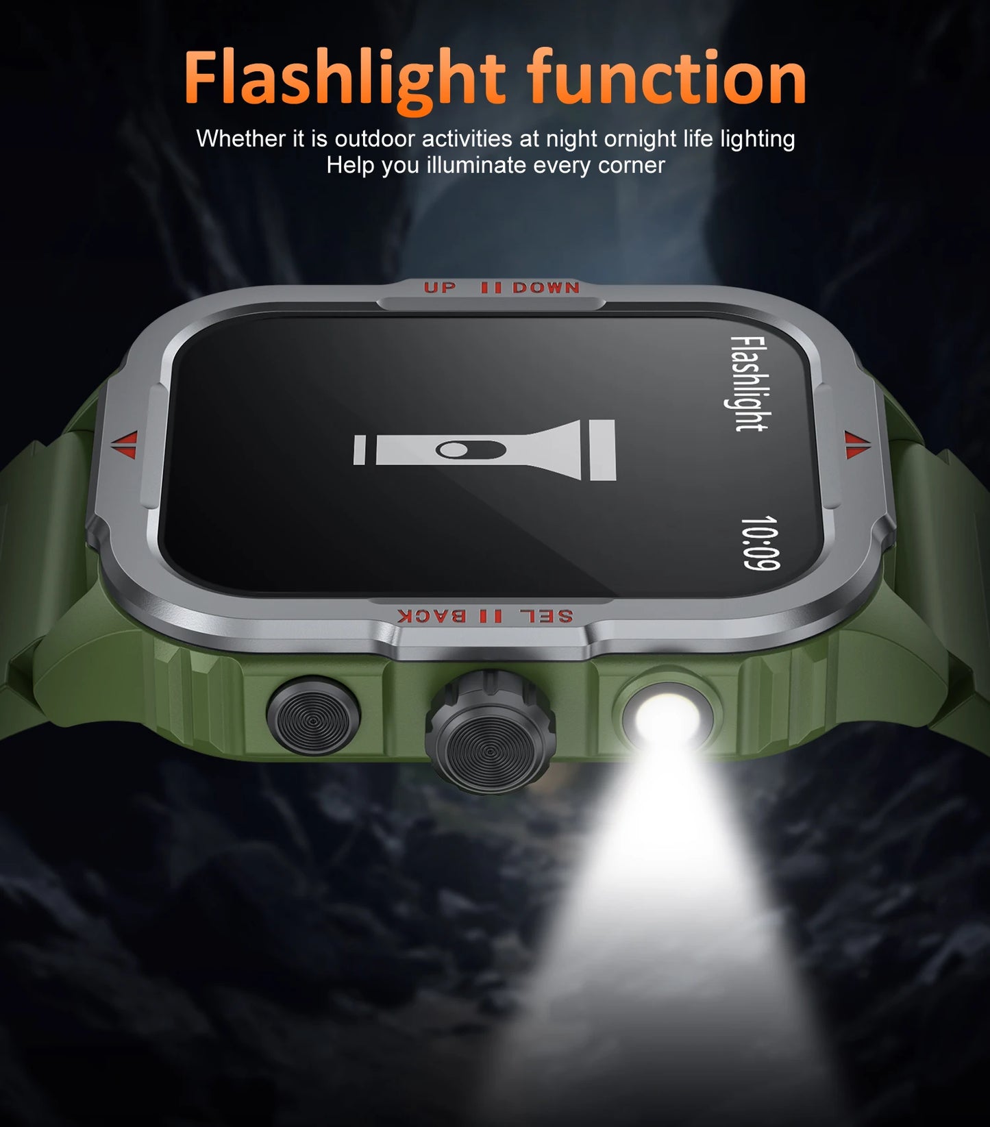 2024 New For Xiaomi Outdoor Military smartwatch Men Bluetooth Call LED Lighting Heart Rate Sleep Track Waterproof Smart Watch