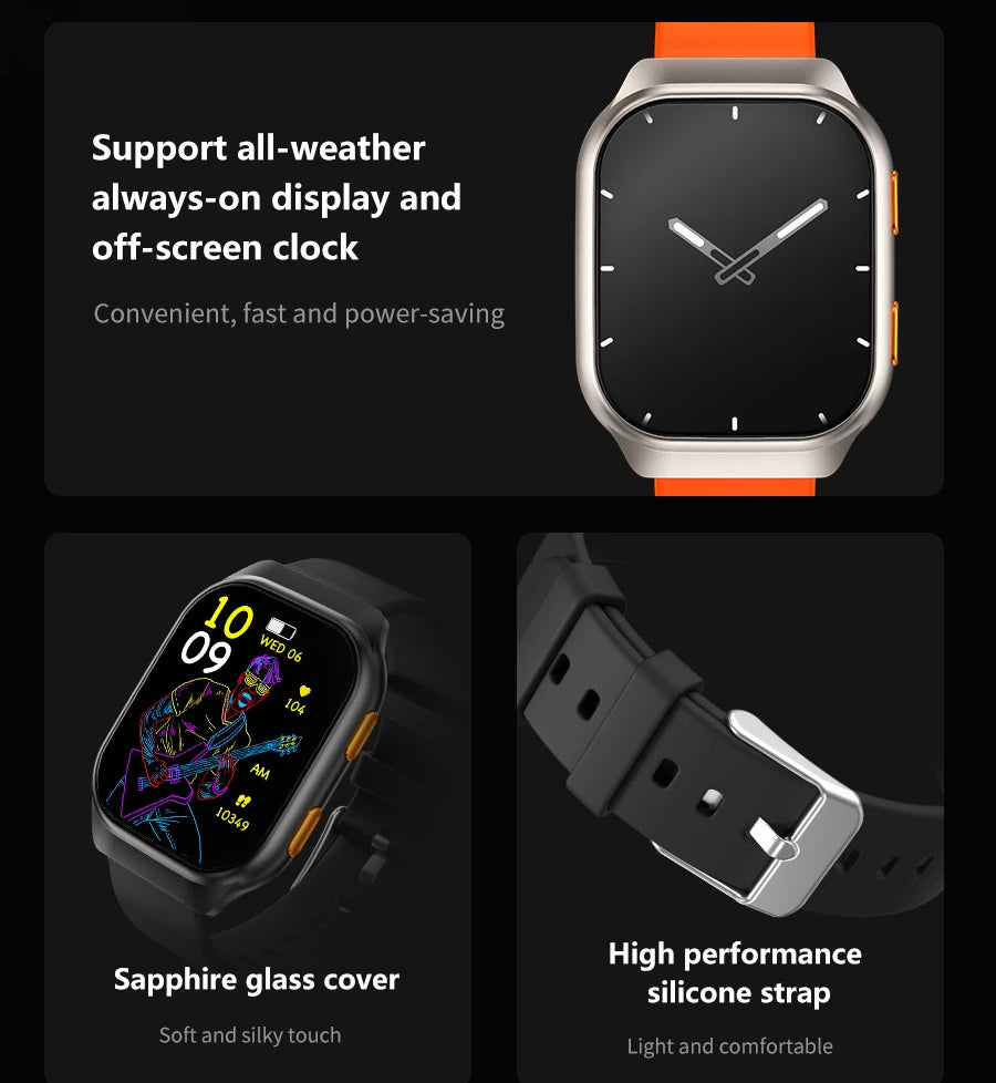 Multifunction Smart Watch AMOLED for Men Women Kids Message Remind Music Control Sport Step Calories Smartwatch Alarm Clock 2024