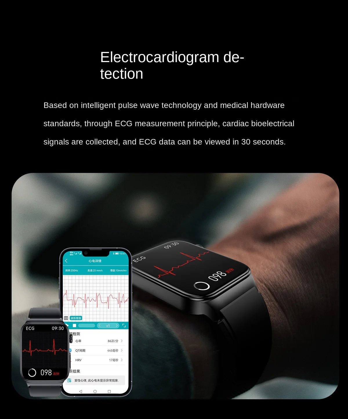 2024 Smartwatch E500 Men Smart Watches ECG+PPG Heart Rate Monitoring Blood Pressure Body Temperature Outdoor Fitness Tracker