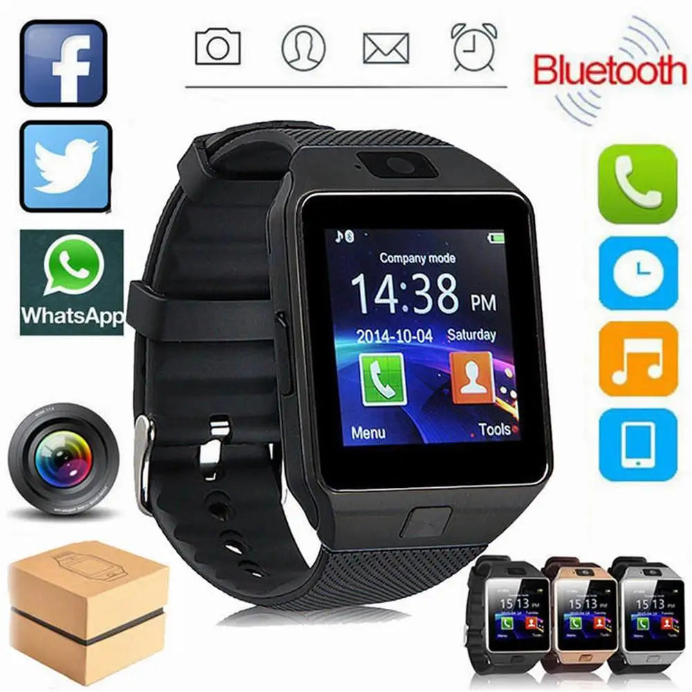 DZ09 Smart Watch TF SIM Card Digital Touch Screen Camera Smartwatch Bluetooth Remote Camera WristWatch For IOS & Android Phones