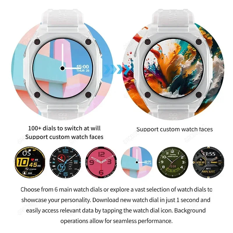 2024 Men Smart Watch AMOLED Screen Always On Display Clock  Women smartwatch Compass Sports SmartWatches 5ATM Waterproof Watches