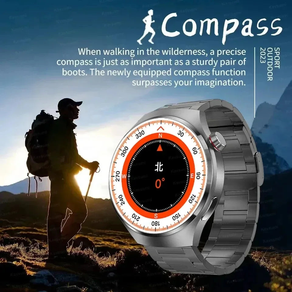 For HUAWEI GT4 Pro GPS NFC Smart Watch Men 360*360 AMOLED Screen Heart Rate Bluetooth Call IP68 Waterproof Man Smartwatch 2024