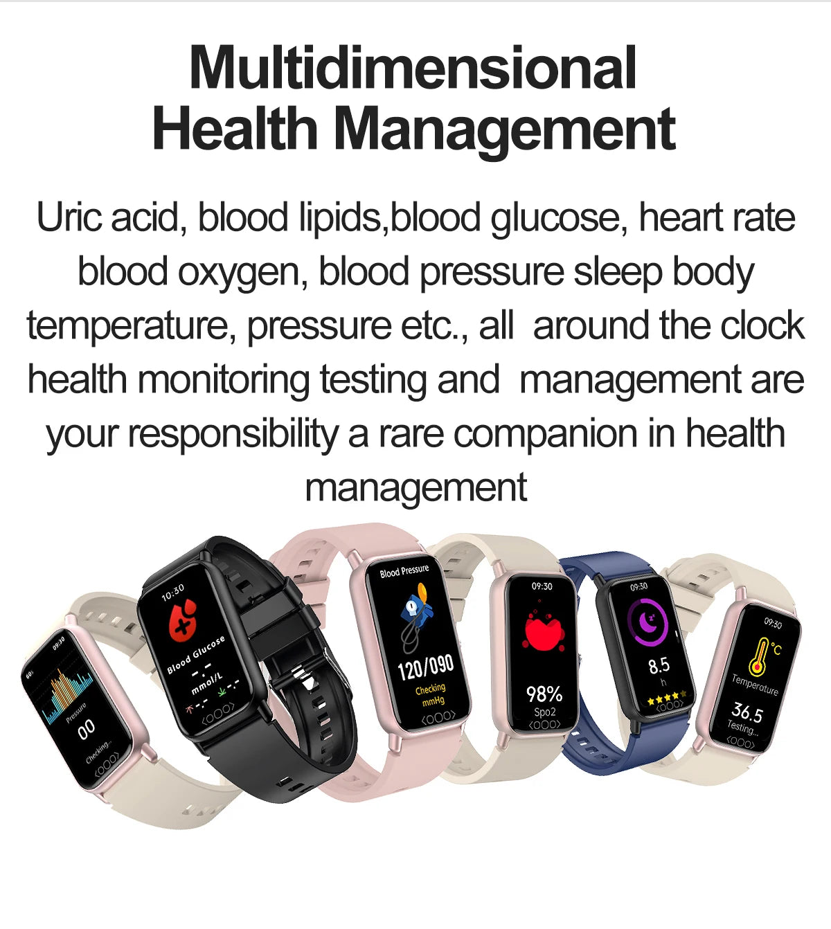 2024 Sports Smartwatch Heart Rate Blood Pressure Monitoring Waterproof Smart Bracelet Men Women Multi-Function Smart Watch