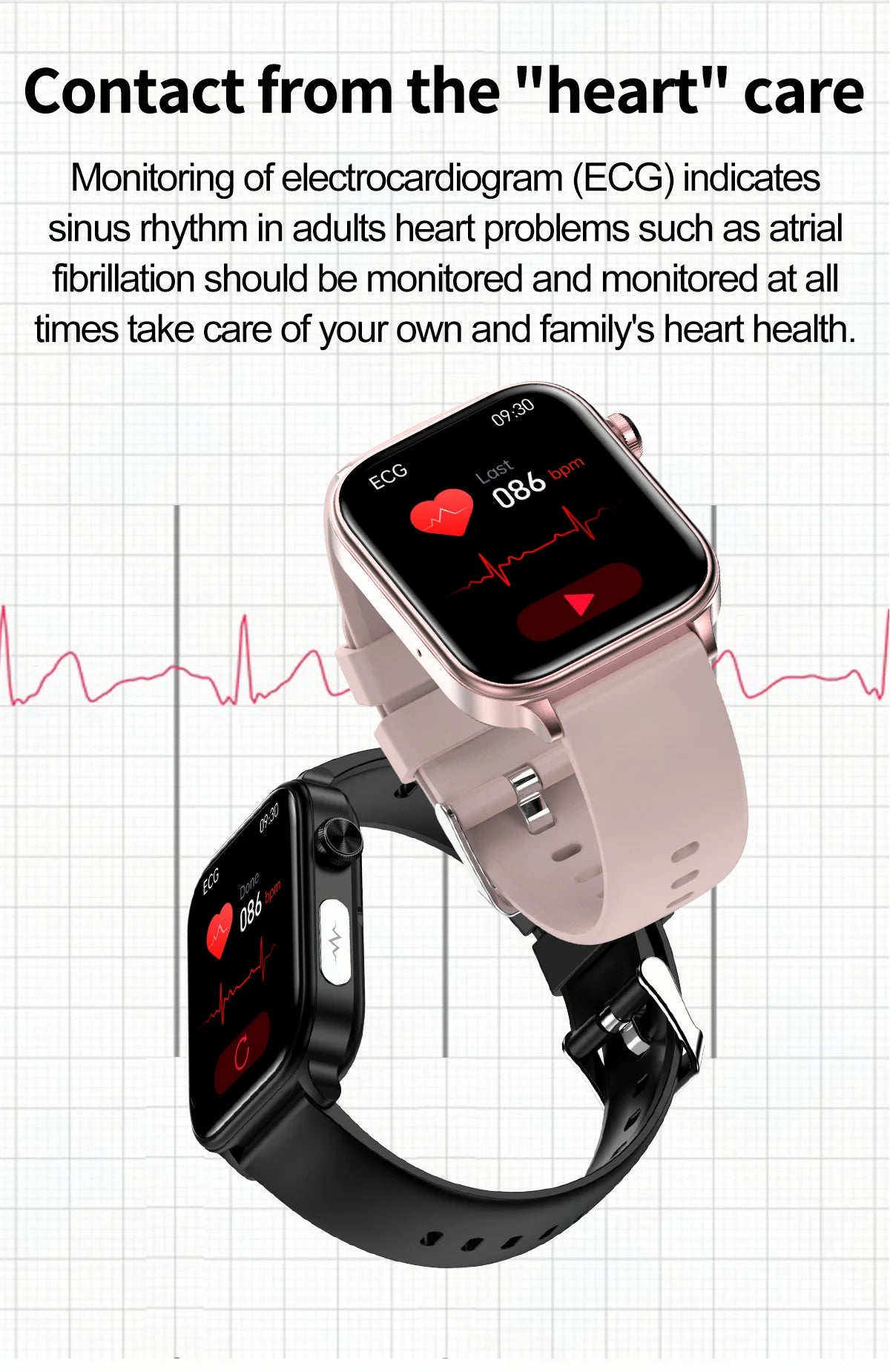 2024 New ECG PPG Smartwatch Women Uric Acid Non-Invasive Blood Glucose Bluetooth Call Heart Rate Pressure Smart Watch for Ladies