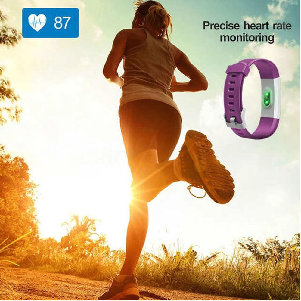 ID115 PLUS Smart Sports Bracelet Bluetooth Wristband Heart Rate Monitor Fitness Tracker Band Watch For IOS Android Phones