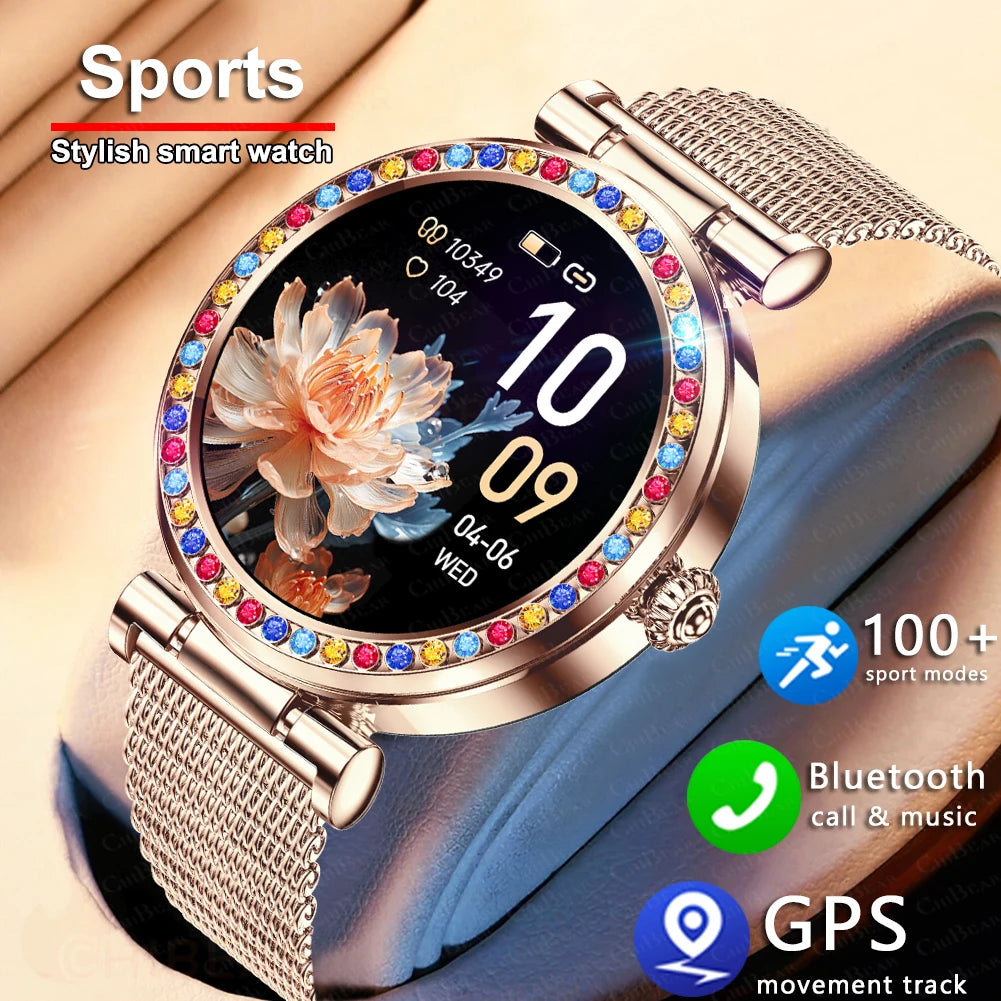 ChiBear Rosegold Smart Watch For Lady Bluetooth Call 100+Sports Mode Fitness Women Smartwatch DIY Dials For IOS Android 2024 NEW